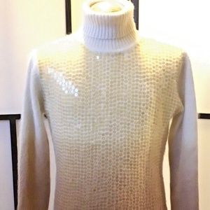 Lucidity Rabbit Hair Lambswool Sequin Turtleneck